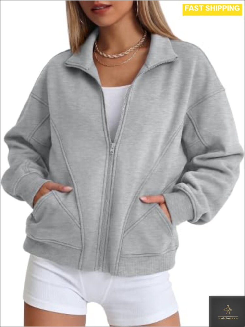 Rexley Zip Up Fleece Sweatshirt Oversized Y2k Batwing Sleeve Jacket Casual